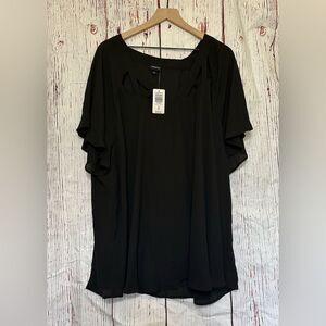 Torrid Black Blouse with Cutout Design